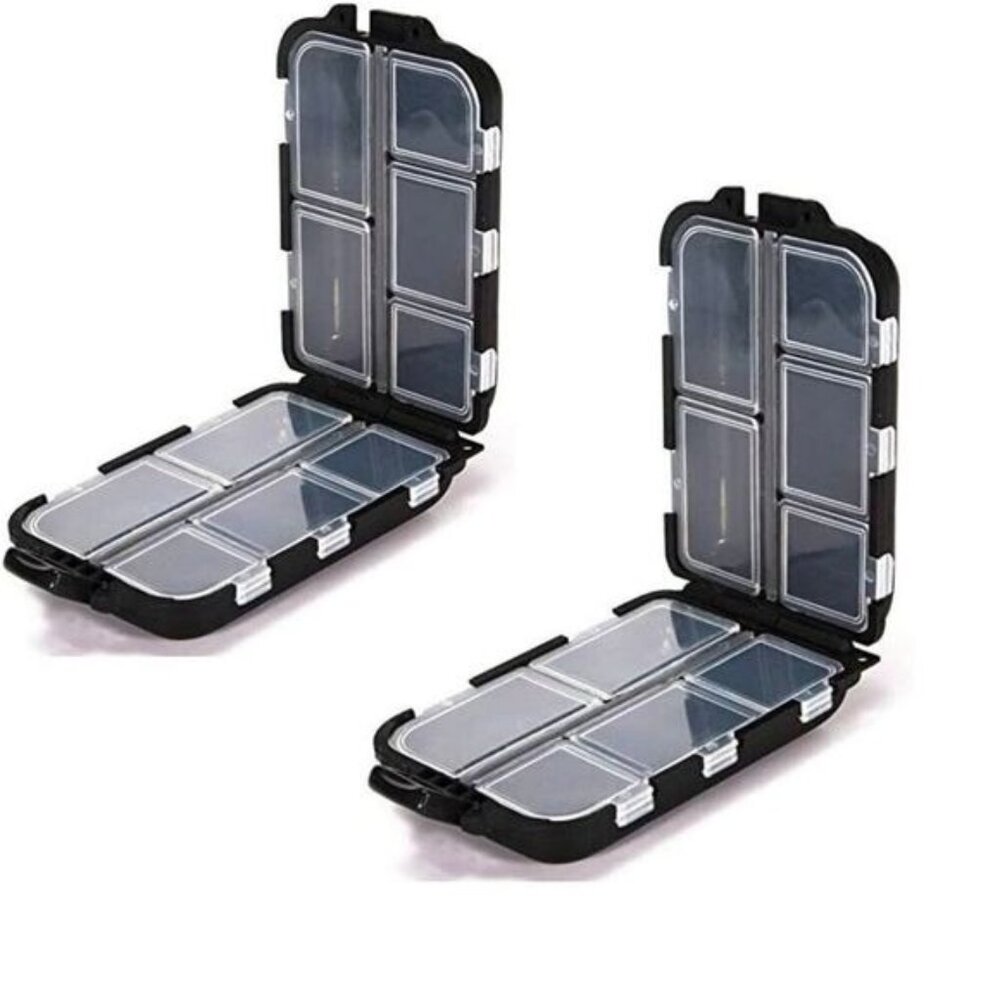 2 Pack Waterproof Travel‎ Medicine Storage Box Case with 10 Grids